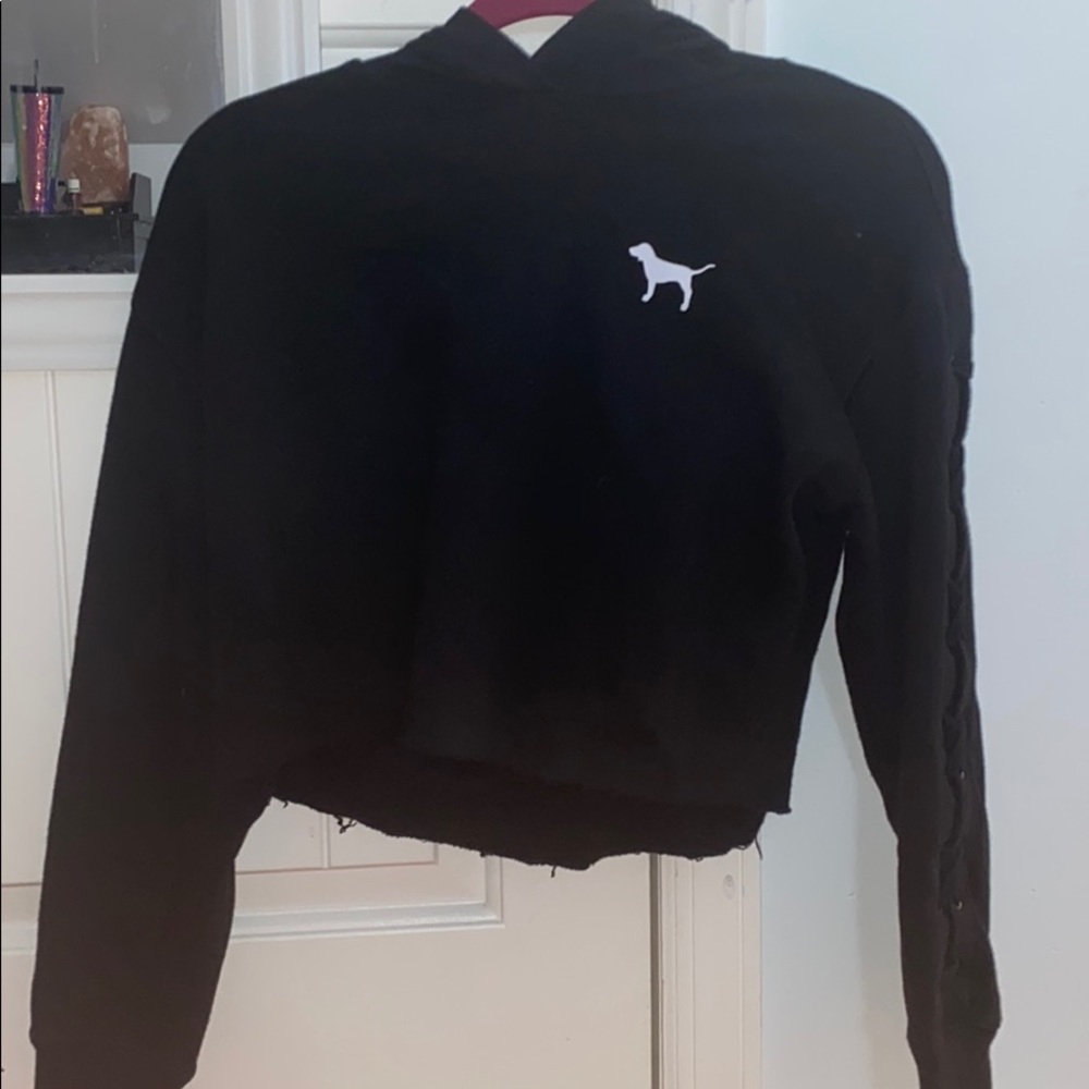 Pink cropped hoodie